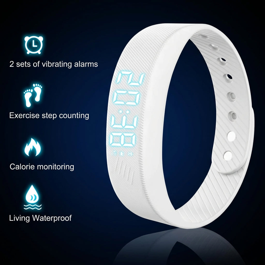 Smart Bracelet LED Digital Vibration Alarm Wrist Waterproof Smart Clock Smartband with Running Pedometer Monitor Smart Band