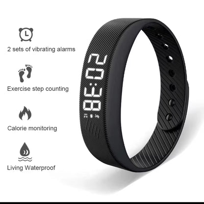 Smart Bracelet LED Digital Vibration Alarm Wrist Waterproof Smart Clock Smartband with Running Pedometer Monitor Smart Band