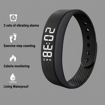 Smart Bracelet LED Digital Vibration Alarm Wrist Waterproof Smart Clock Smartband with Running Pedometer Monitor Smart Band